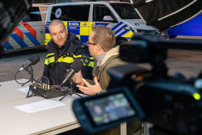 Opname van een podcast in woord en beeld