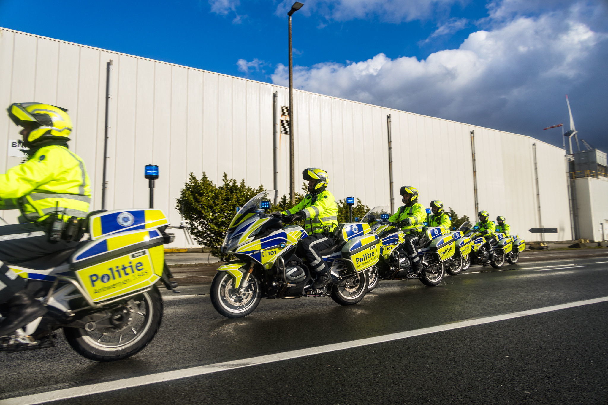 Motoren verkeerspolitie met Battenburgpatroon