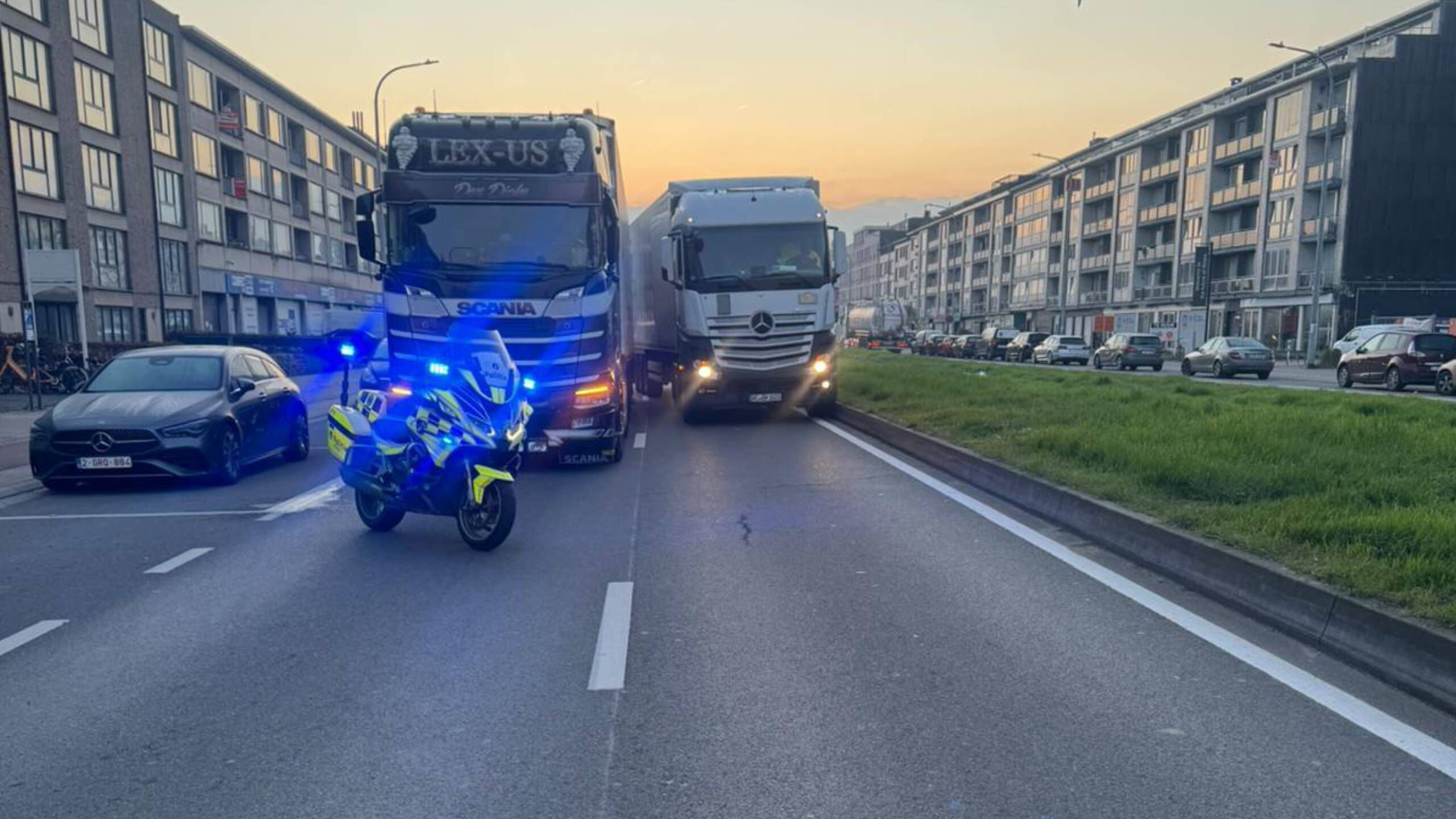 Defecte vrachtwagen Bisschoppenhoflaan
