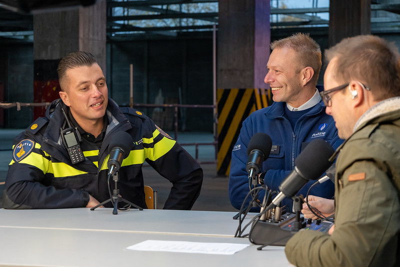 Opname van een podcast in woord en beeld