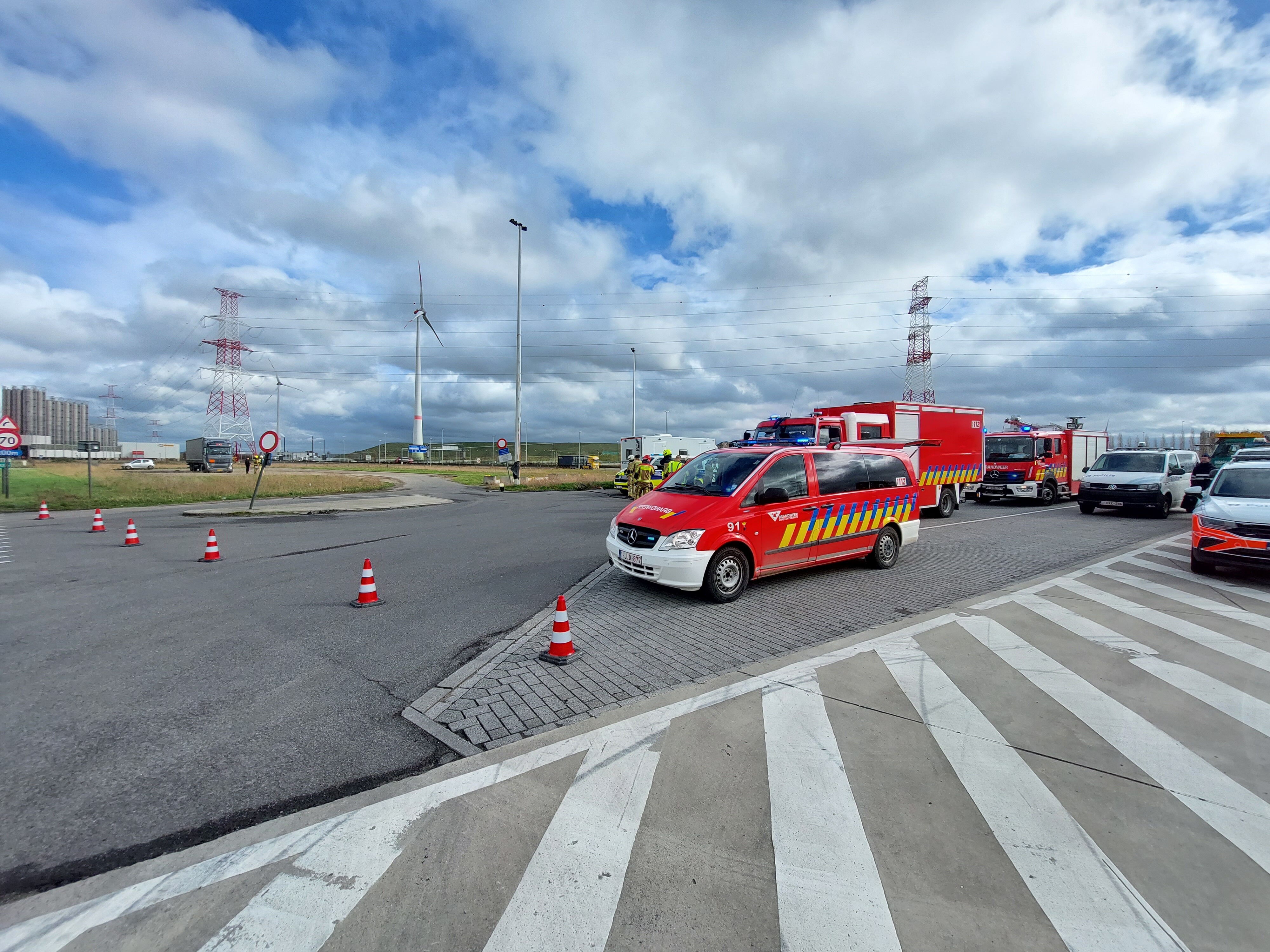 Brandweer bij verkeersactie