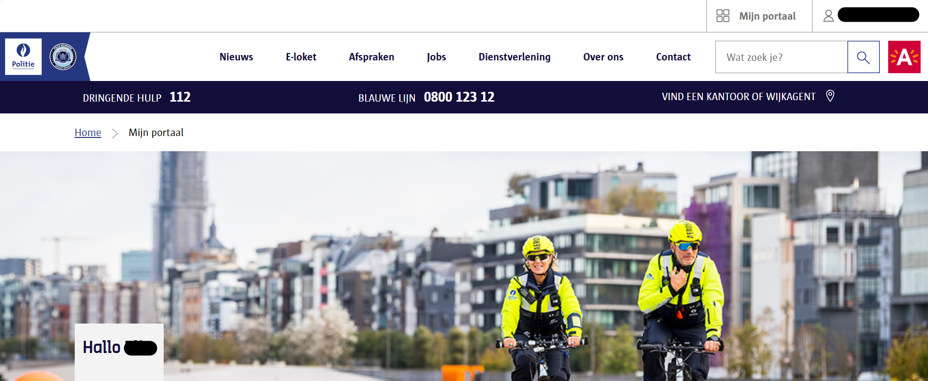 Schermafdruk 1 'Mijn portaal'