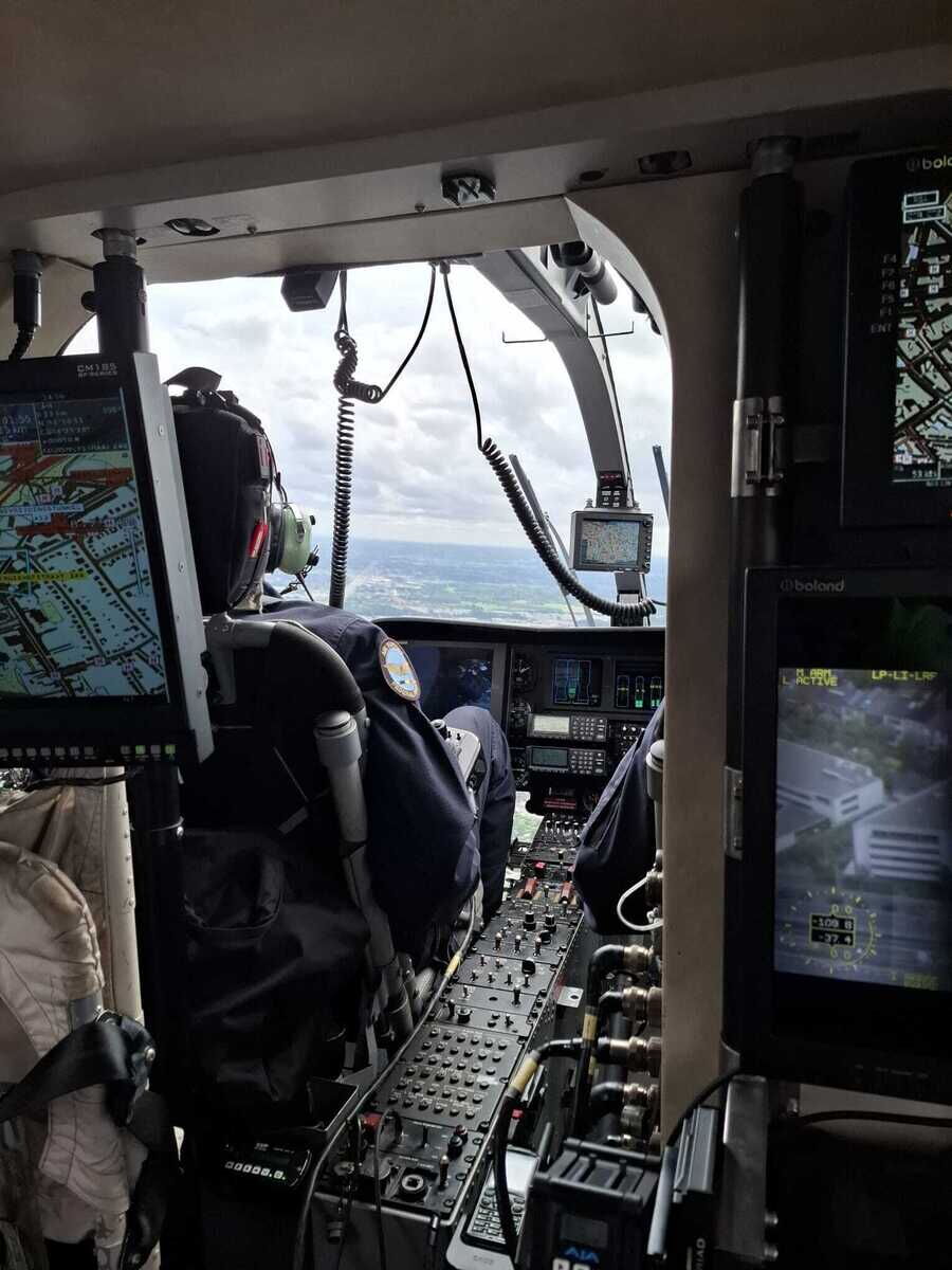Beeld in politiehelikopter