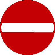 Verkeersbord C1: verboden richting voor iedere bestuurder